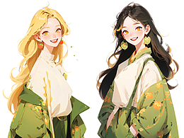 AI人物插画 AI手绘 SD极简人物插画