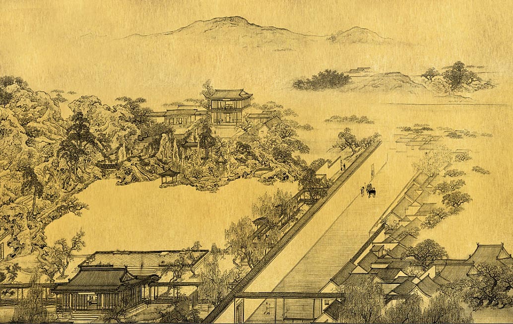 新中式背景墙壁画设计