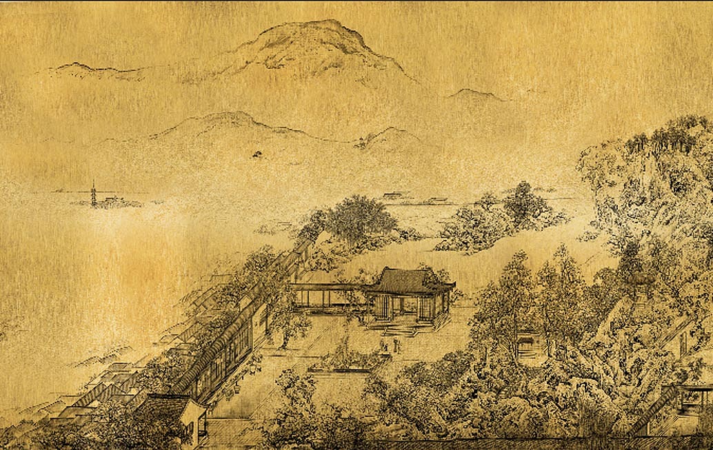 新中式背景墙壁画设计