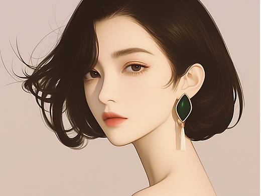 女生插画头像