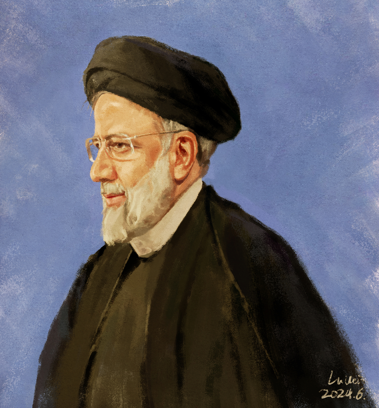 伊朗总统《莱西》（图ZMzc0NjE1MzM2） - 绘画 - 站酷设计师路唯原创素材 - 站酷ZCOOL