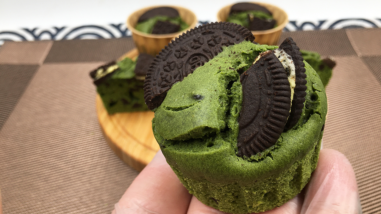 抹茶奥利奥麦芬，浓郁抹茶，香脆奥利奥，独特口感。