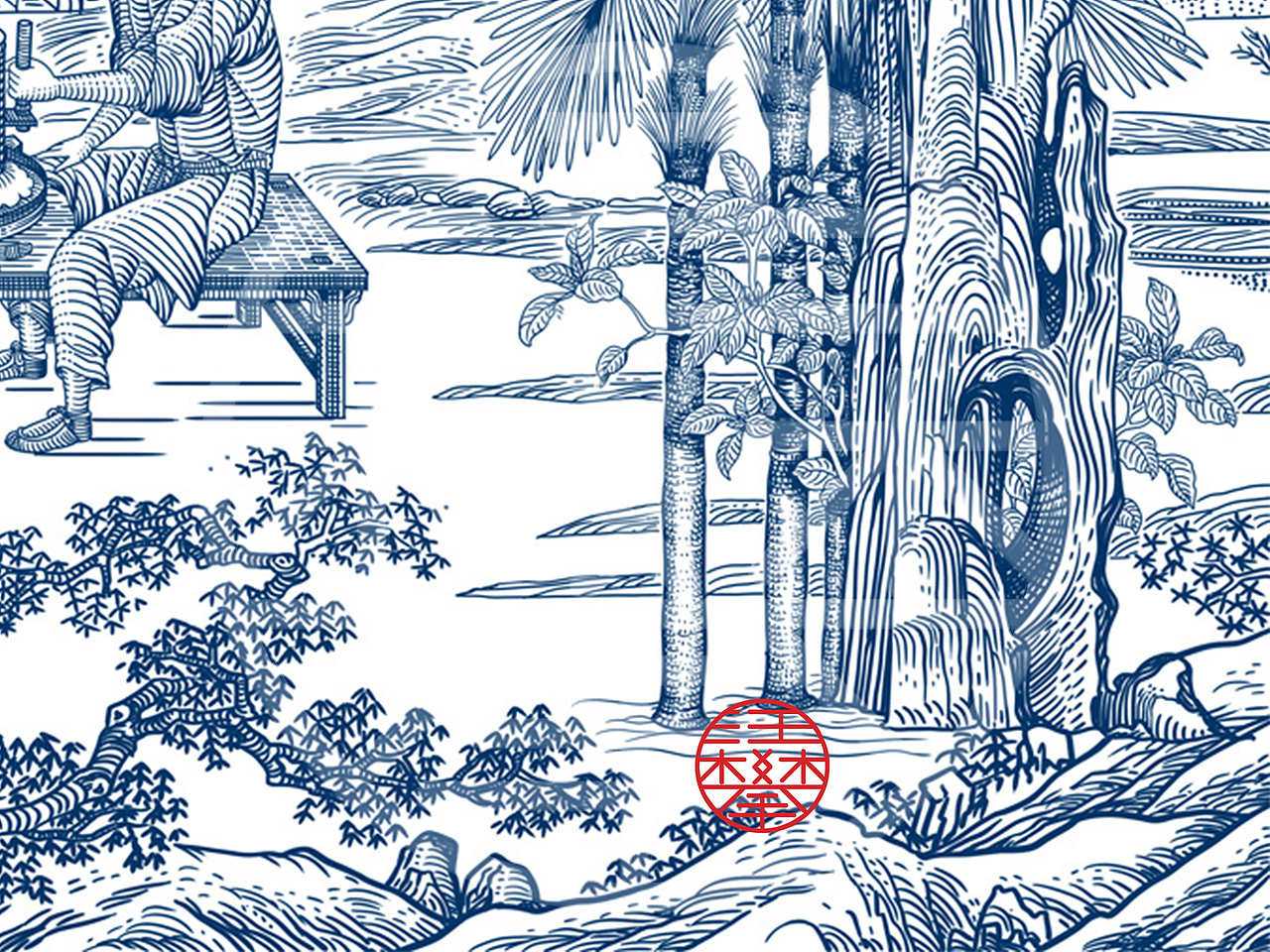 苏轼米芾黄庭坚/斗酒吟诗/宋代生活美学点茶版画（图ZMzc0NjQyMjA0） - 艺术插画 - 站酷设计师鲲鹏设计插画汪攀原创素材 - 站酷ZCOOL