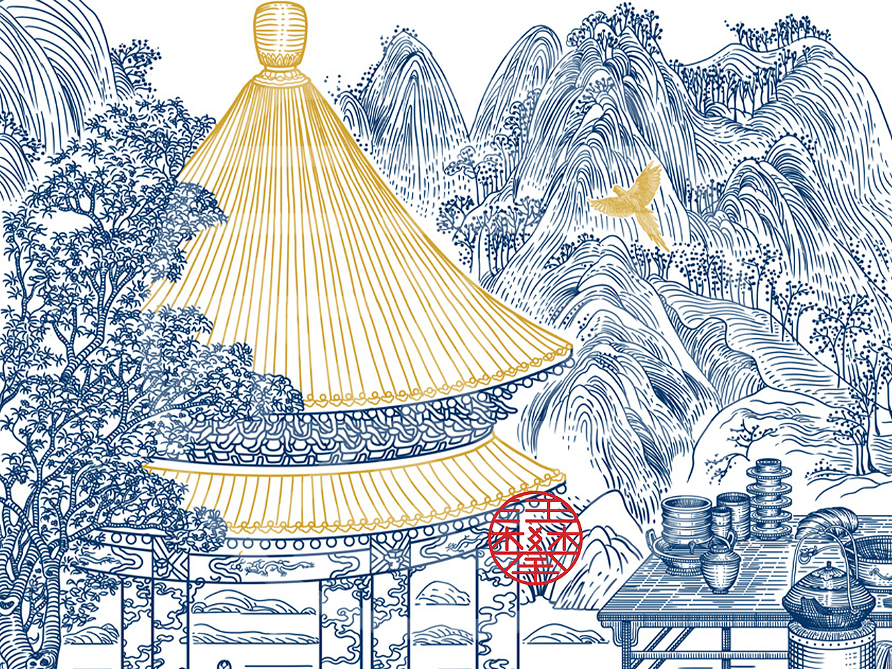 苏轼米芾黄庭坚/斗酒吟诗/宋代生活美学点茶版画（图ZMzc0NjQyMTg0） - 艺术插画 - 站酷设计师鲲鹏设计插画汪攀原创素材 - 站酷ZCOOL