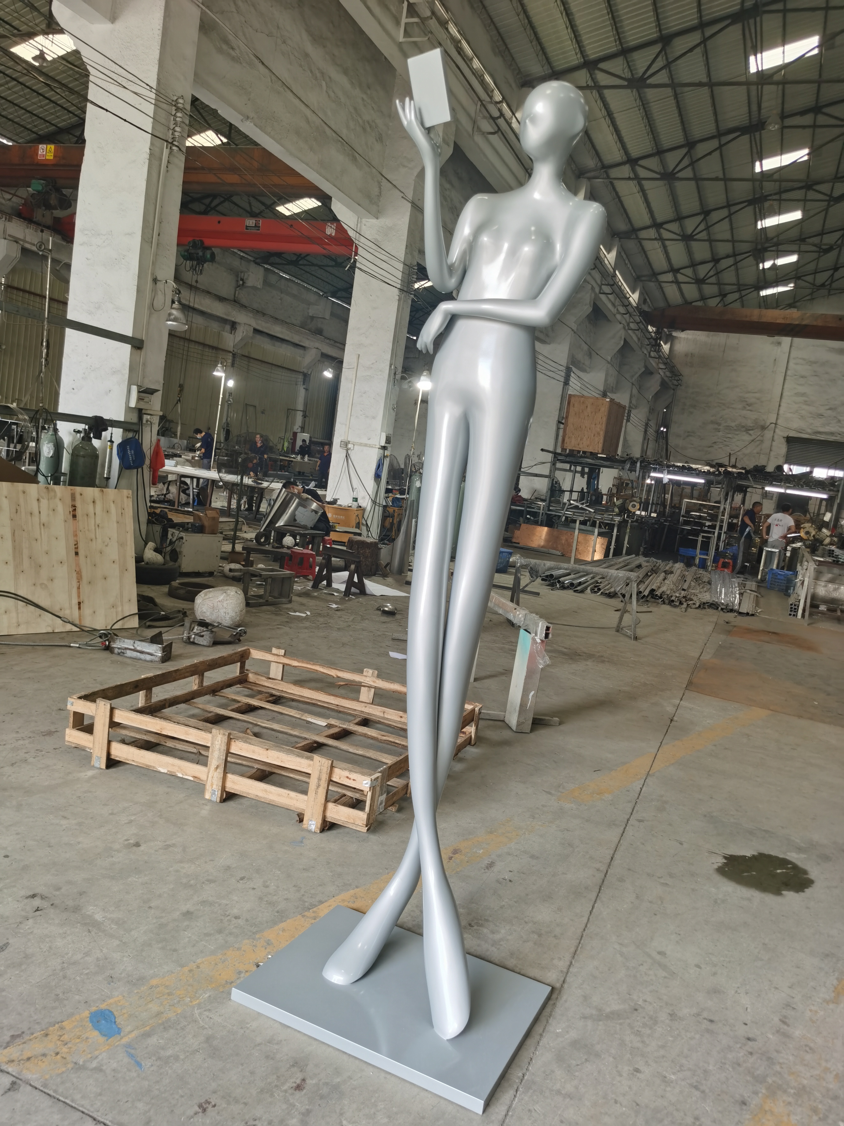 不锈钢抽象人物雕塑2米高