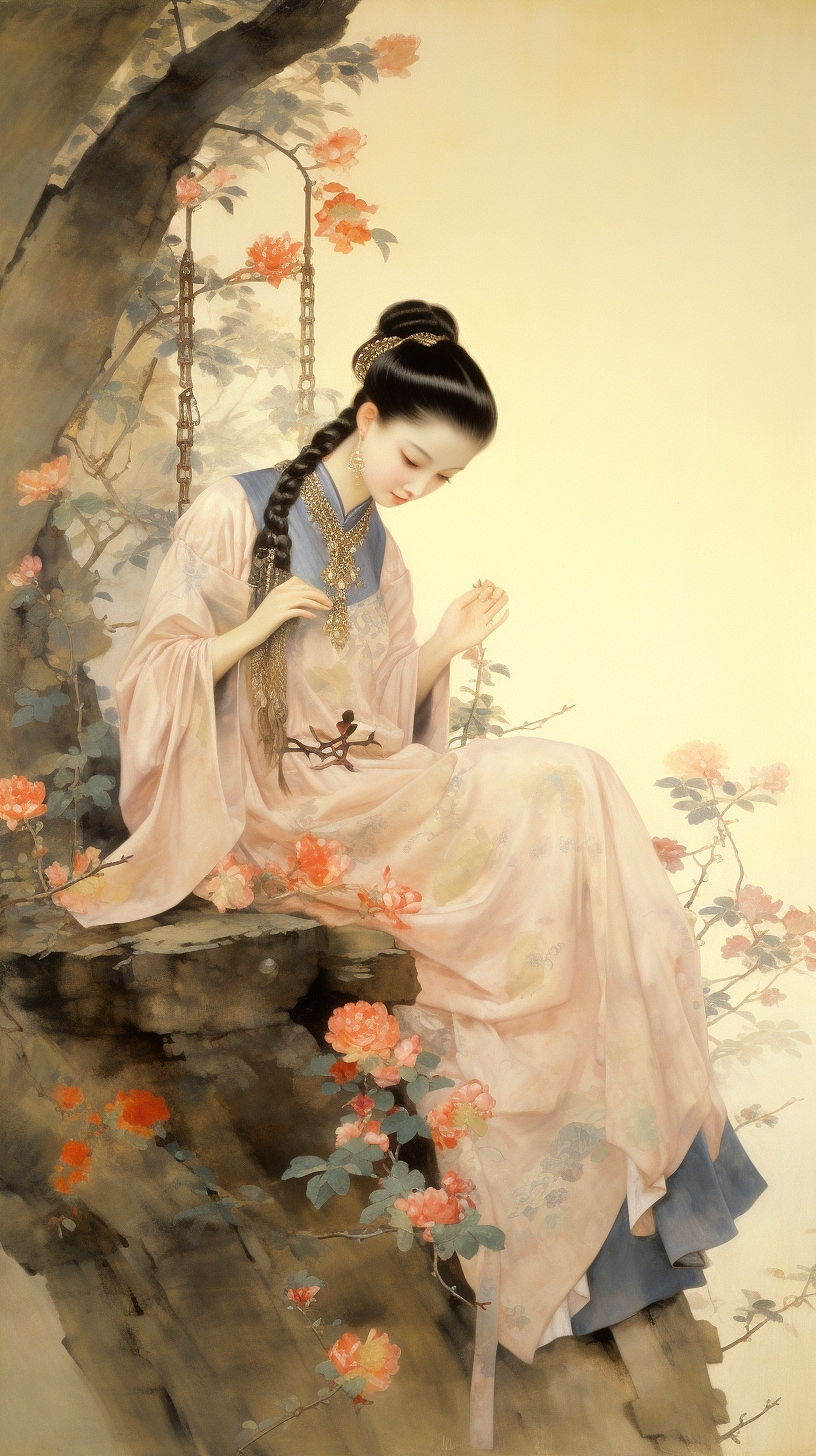 AI绘画——中国古代美女(工笔画)