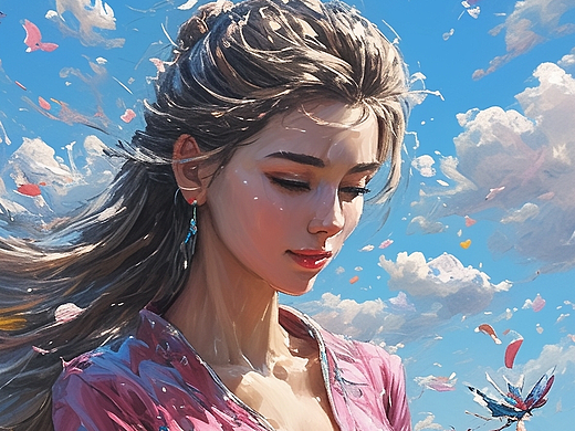 AI绘画-油画女孩