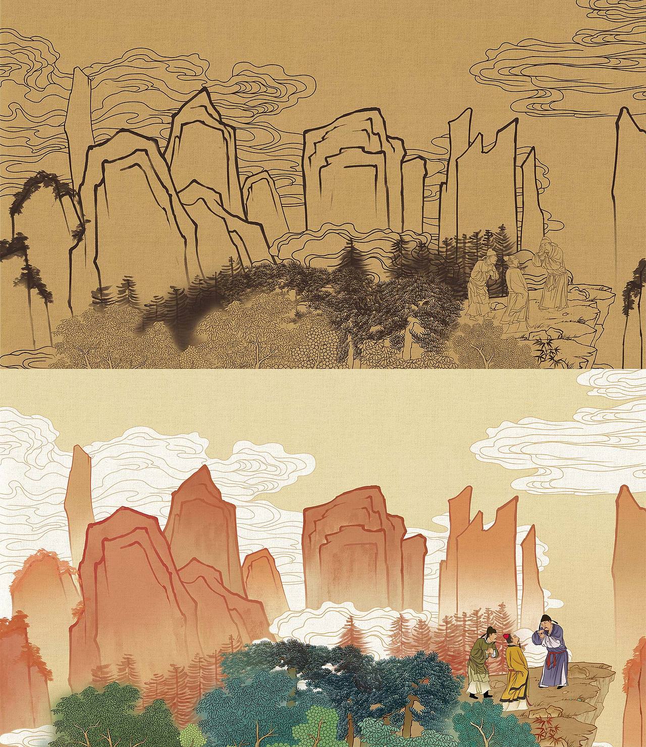 兰亭雅集画卷《创意动画》