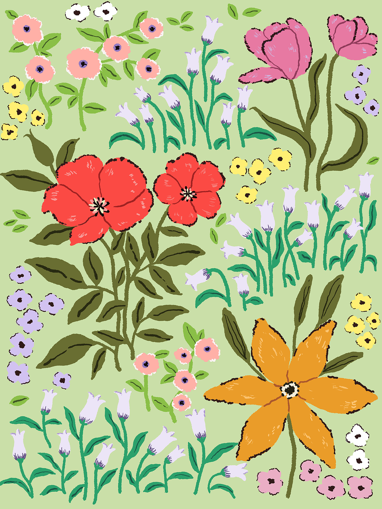 夏日花紋（圖ZMzc0Njc5MTAw） - 商業(yè)插畫 - 站酷設(shè)計(jì)師柒一二原創(chuàng)素材 - 站酷ZCOOL