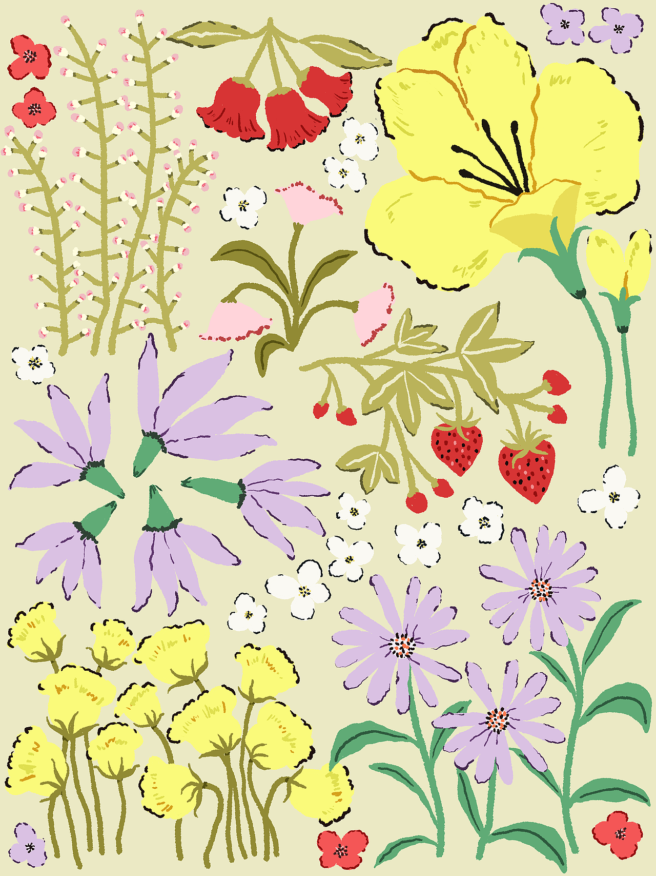 夏日花紋（圖ZMzc0Njc5MDk2） - 商業(yè)插畫 - 站酷設(shè)計(jì)師柒一二原創(chuàng)素材 - 站酷ZCOOL