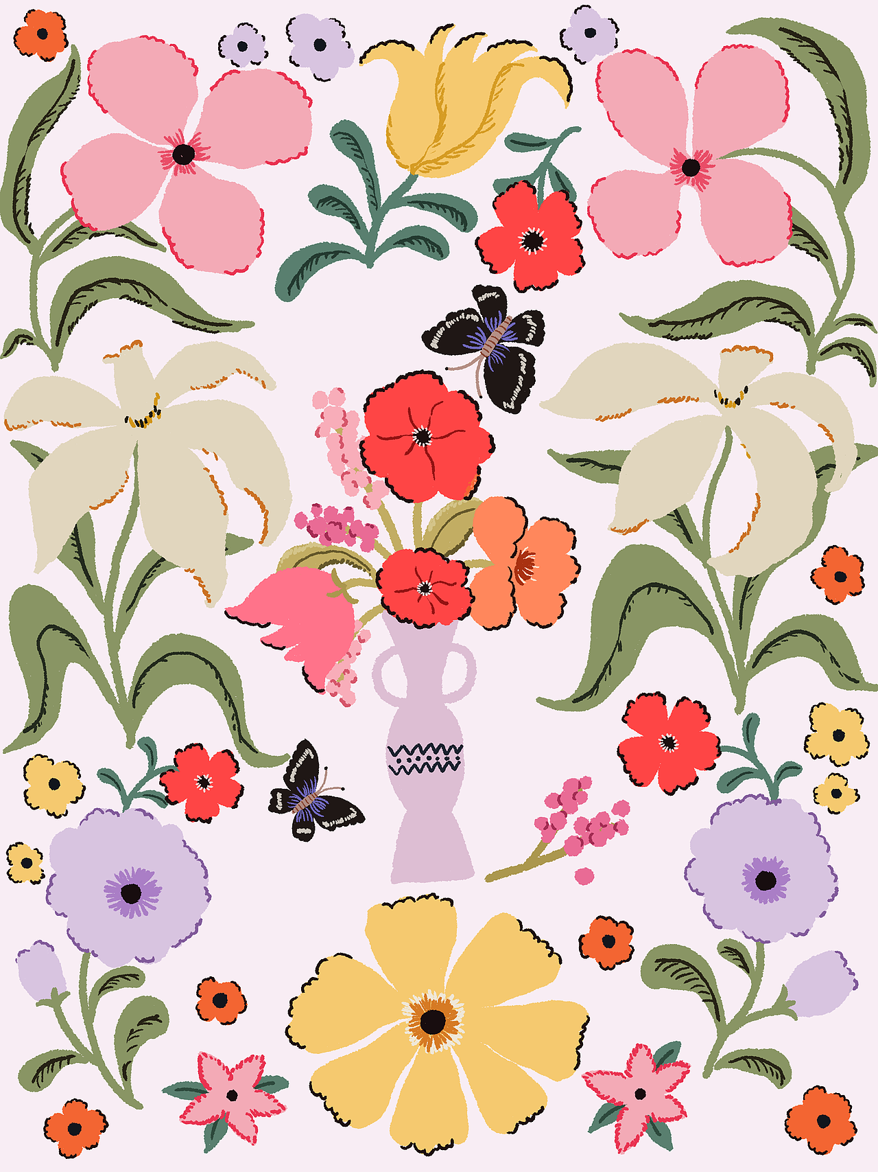 夏日花紋（圖ZMzc0Njc5MTI0） - 商業(yè)插畫 - 站酷設(shè)計(jì)師柒一二原創(chuàng)素材 - 站酷ZCOOL