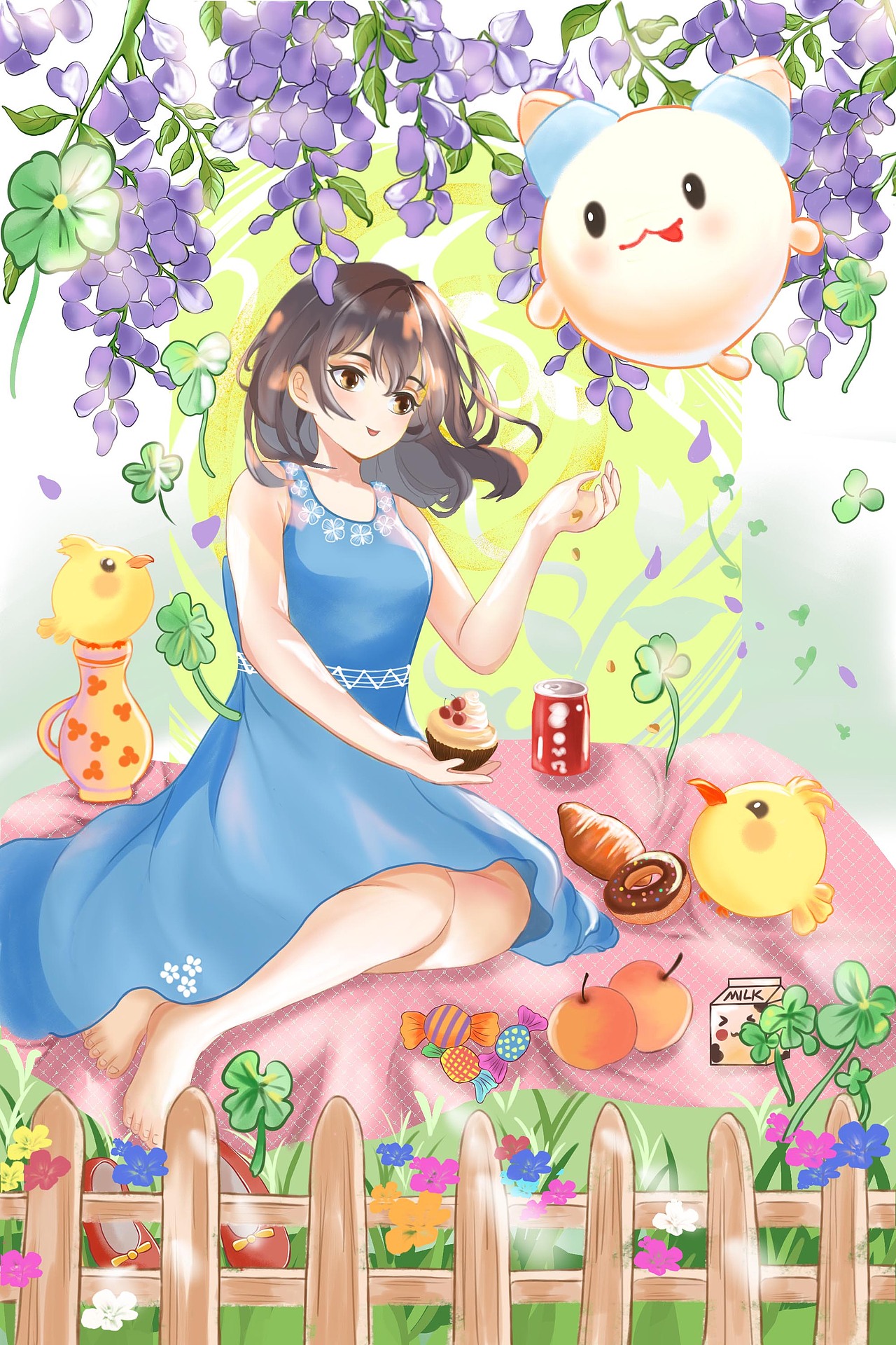 少女与花儿