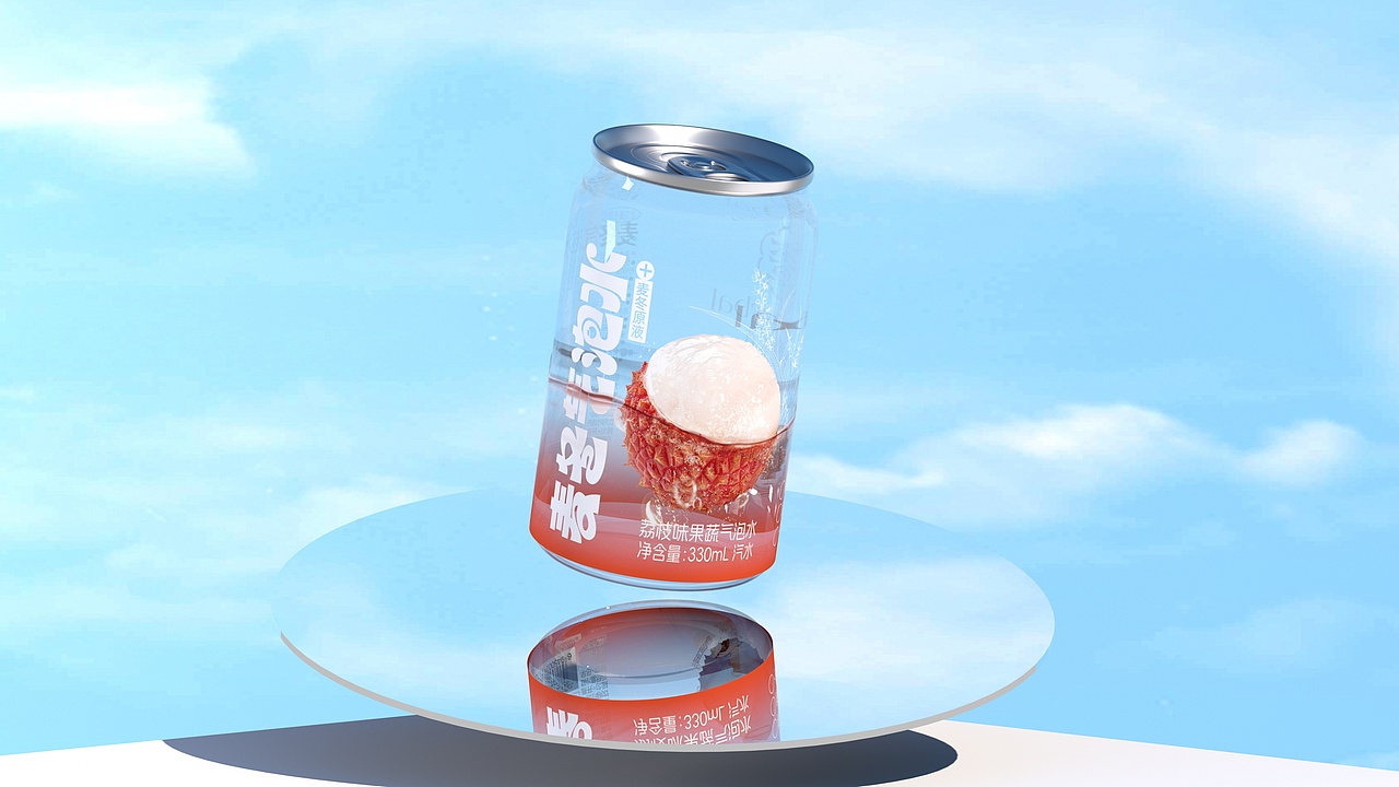 果味气泡水饮料包装设计