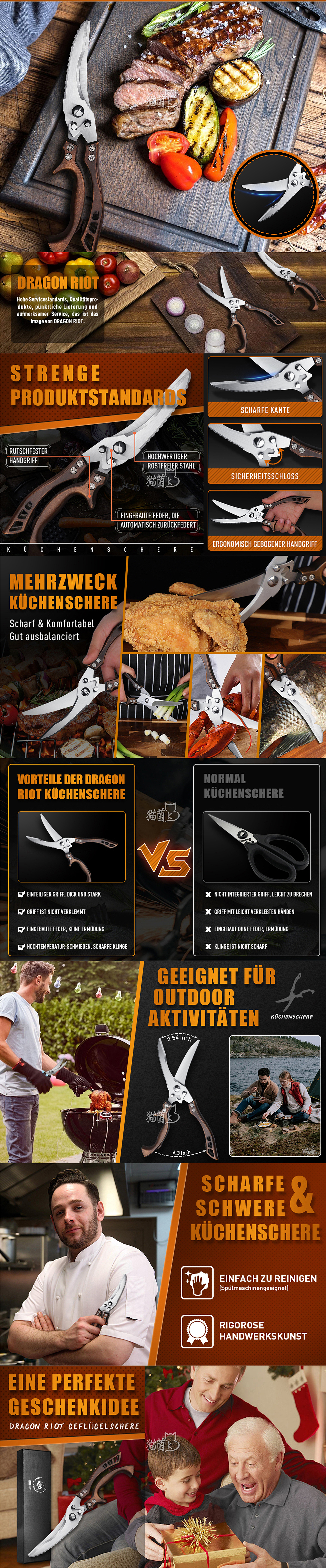 亚马逊刀具、户外刀、剪刀 精修合成,主图A+设计