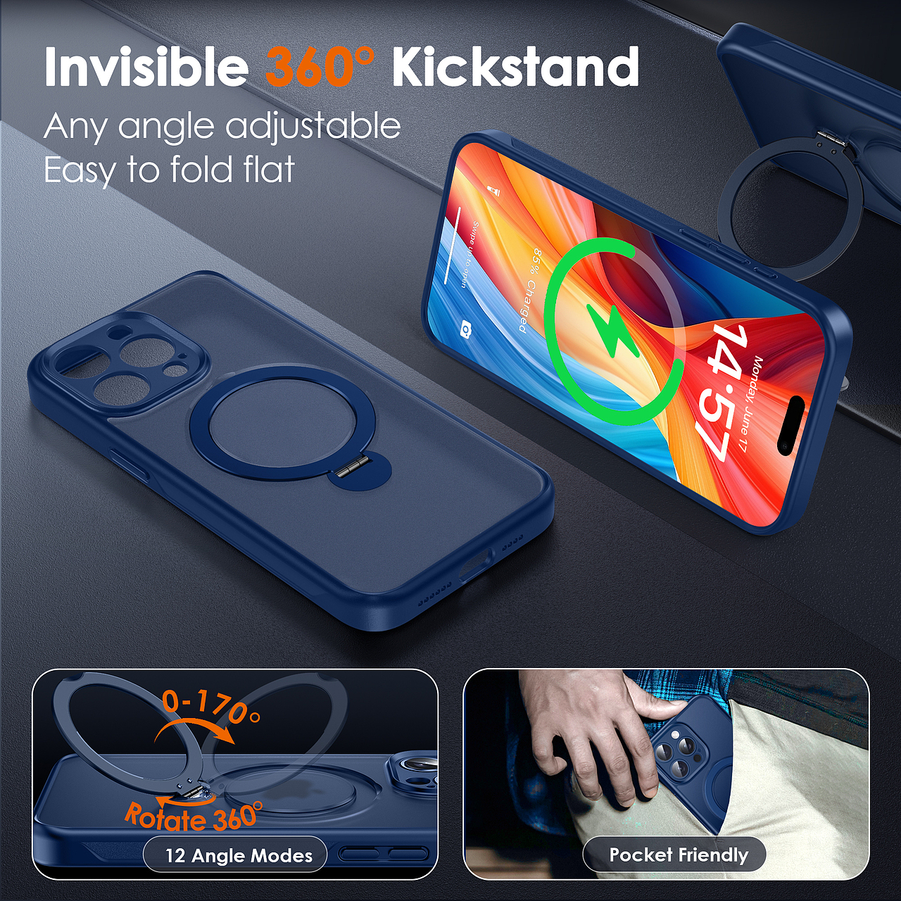 苹果15旋音支架手机壳