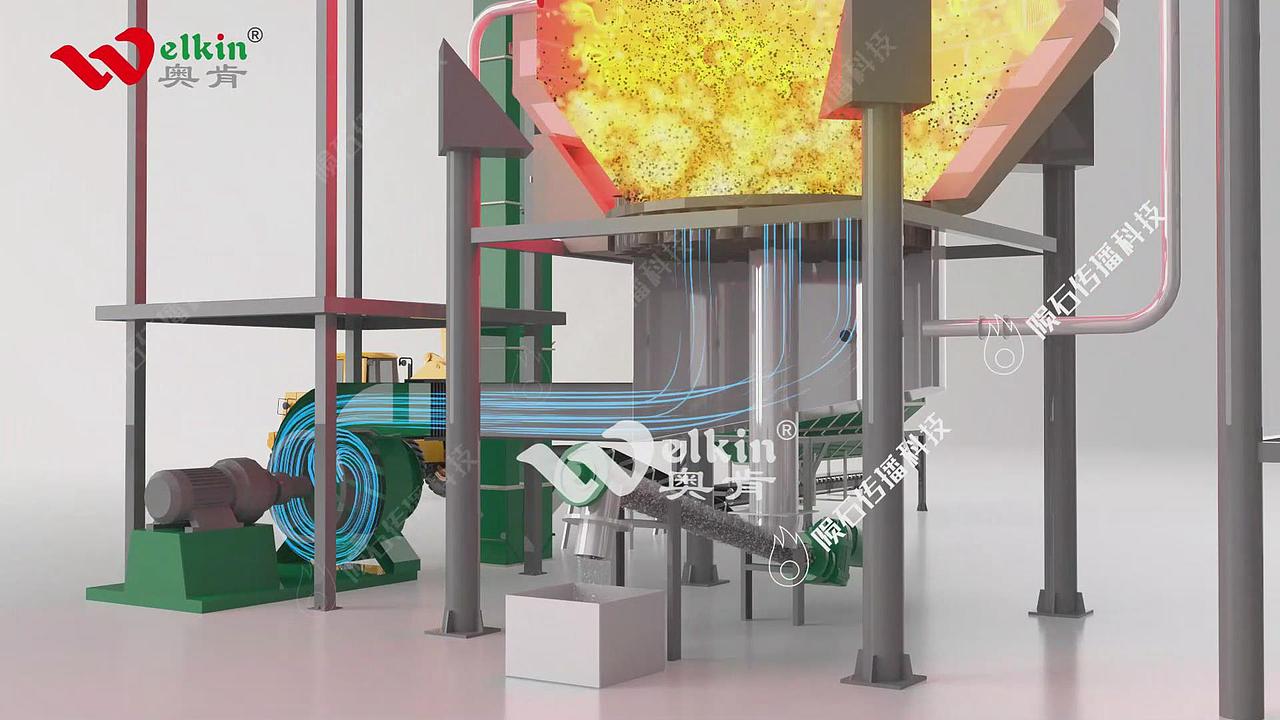 生物质沸腾炉3D动画