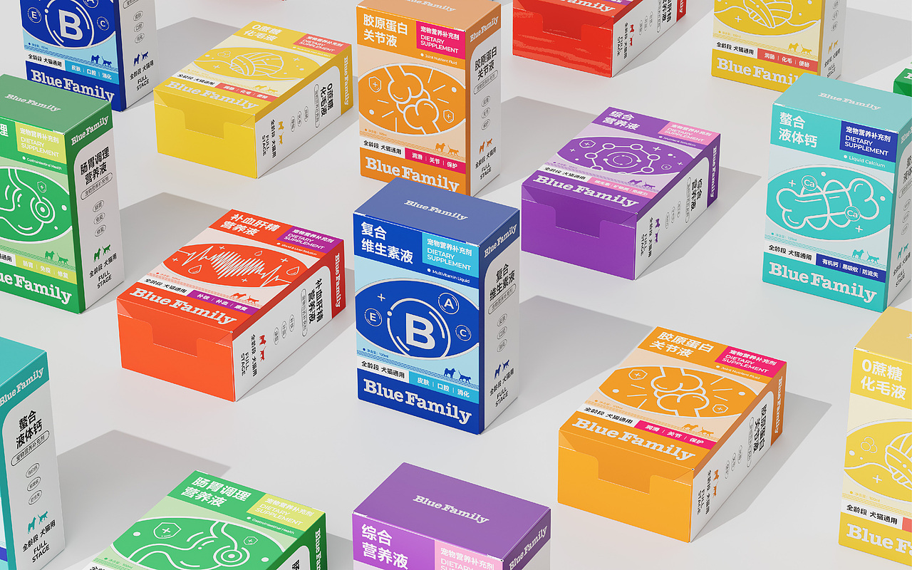 Blue Family 宠物营养补充剂 包装设计（图ZMzc0NzQ3NTQw） - 包装 - 站酷设计师大白菜Cab8age原创素材 - 站酷ZCOOL