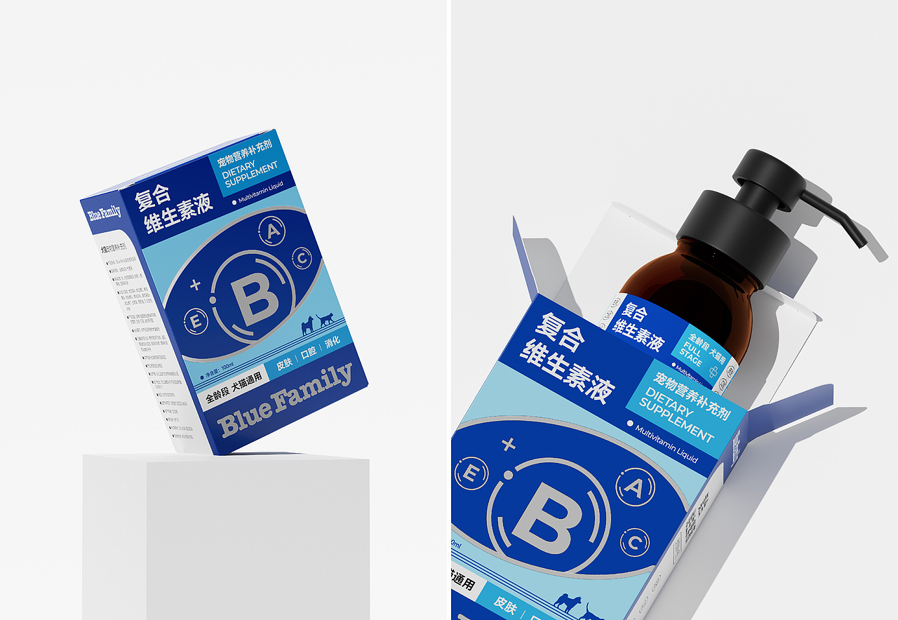 Blue Family 宠物营养补充剂 包装设计（图ZMzc0NzQ3NTYw） - 包装 - 站酷设计师大白菜Cab8age原创素材 - 站酷ZCOOL