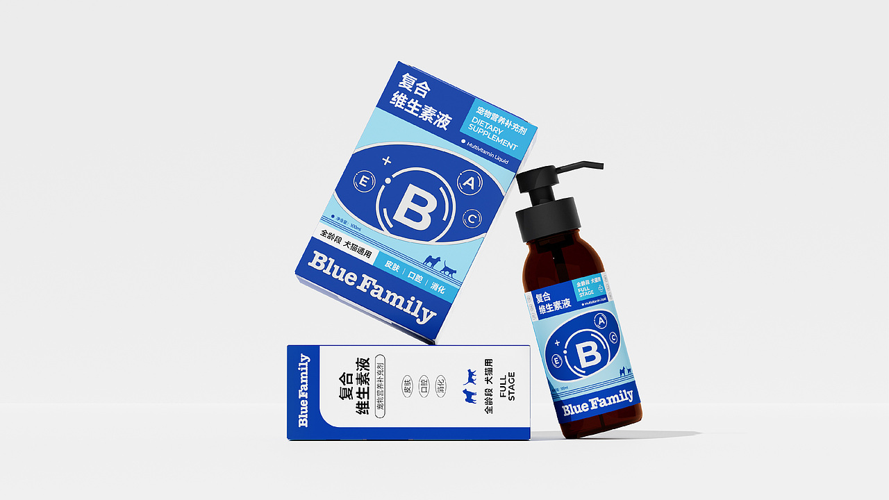 Blue Family 宠物营养补充剂 包装设计（图ZMzc0NzQ3NTU2） - 包装 - 站酷设计师大白菜Cab8age原创素材 - 站酷ZCOOL
