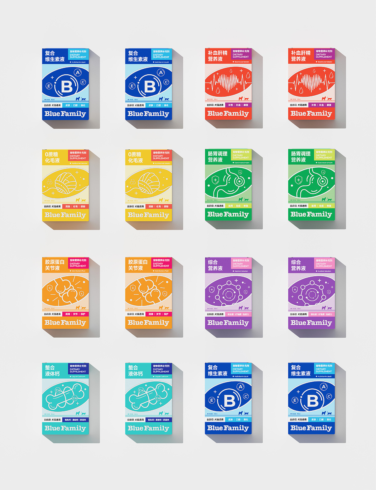 Blue Family 宠物营养补充剂 包装设计（图ZMzc0NzQ3NTQ0） - 包装 - 站酷设计师大白菜Cab8age原创素材 - 站酷ZCOOL
