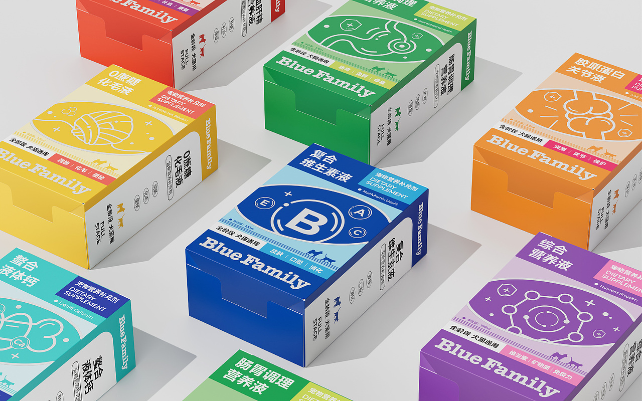 Blue Family 宠物营养补充剂 包装设计（图ZMzc0NzQ3NTgw） - 包装 - 站酷设计师大白菜Cab8age原创素材 - 站酷ZCOOL