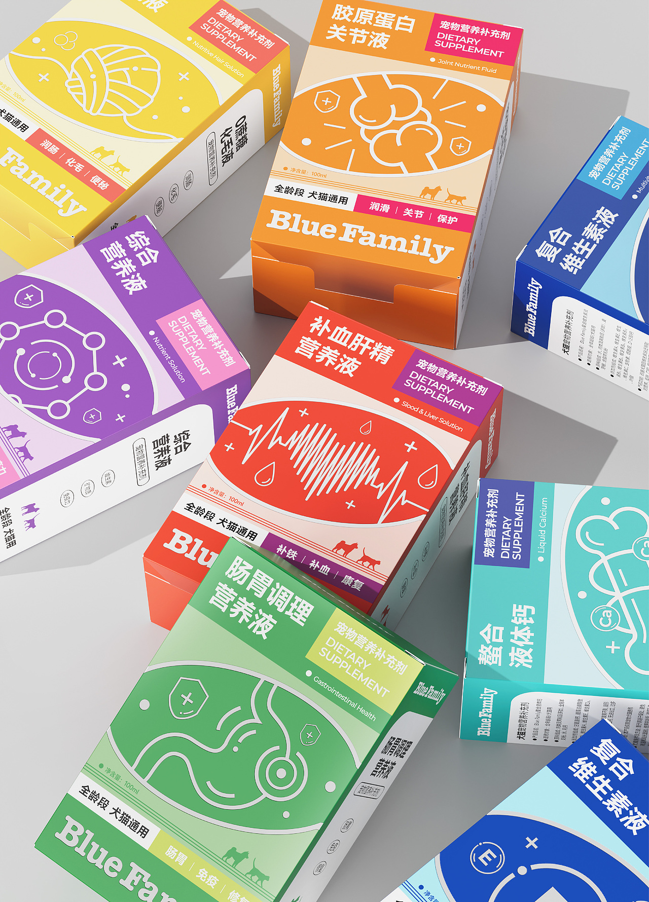 Blue Family 宠物营养补充剂 包装设计（图ZMzc0NzQ3NTk2） - 包装 - 站酷设计师大白菜Cab8age原创素材 - 站酷ZCOOL