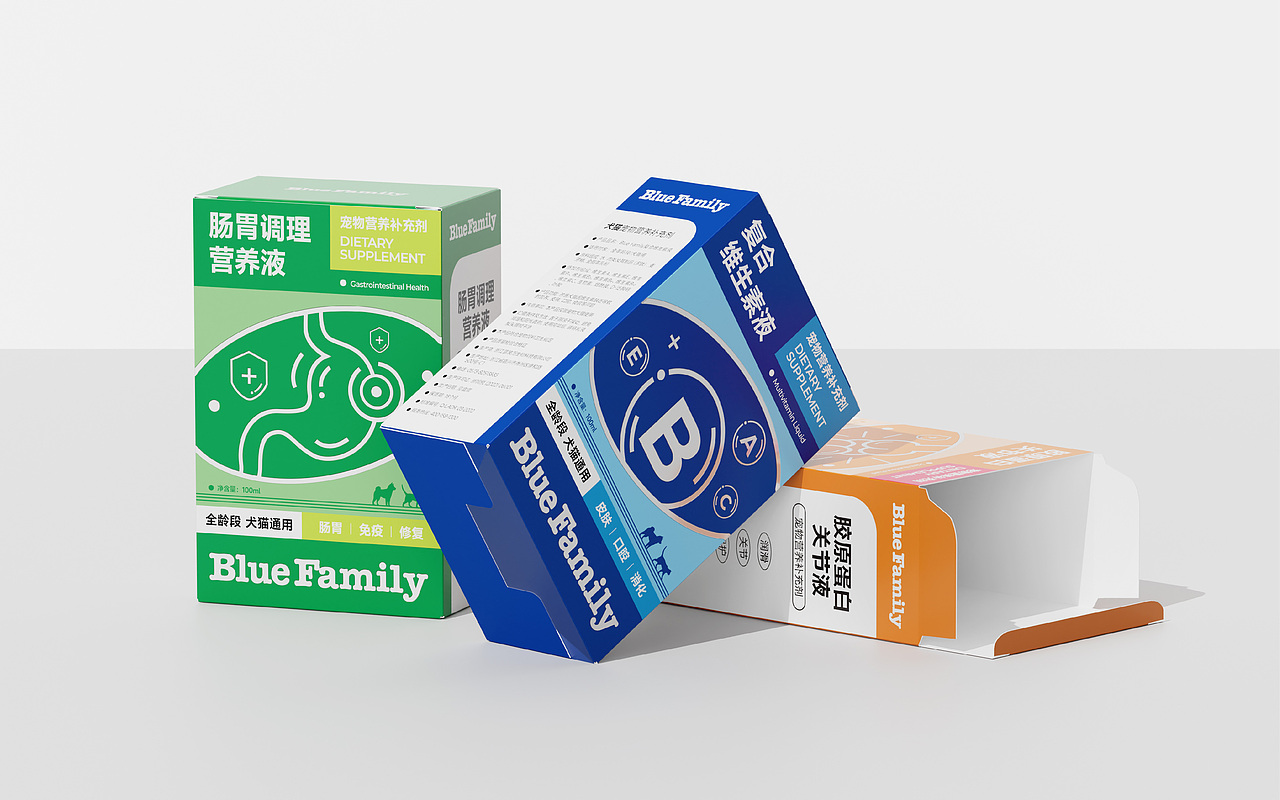 Blue Family 宠物营养补充剂 包装设计（图ZMzc0NzQ3NTg0） - 包装 - 站酷设计师大白菜Cab8age原创素材 - 站酷ZCOOL
