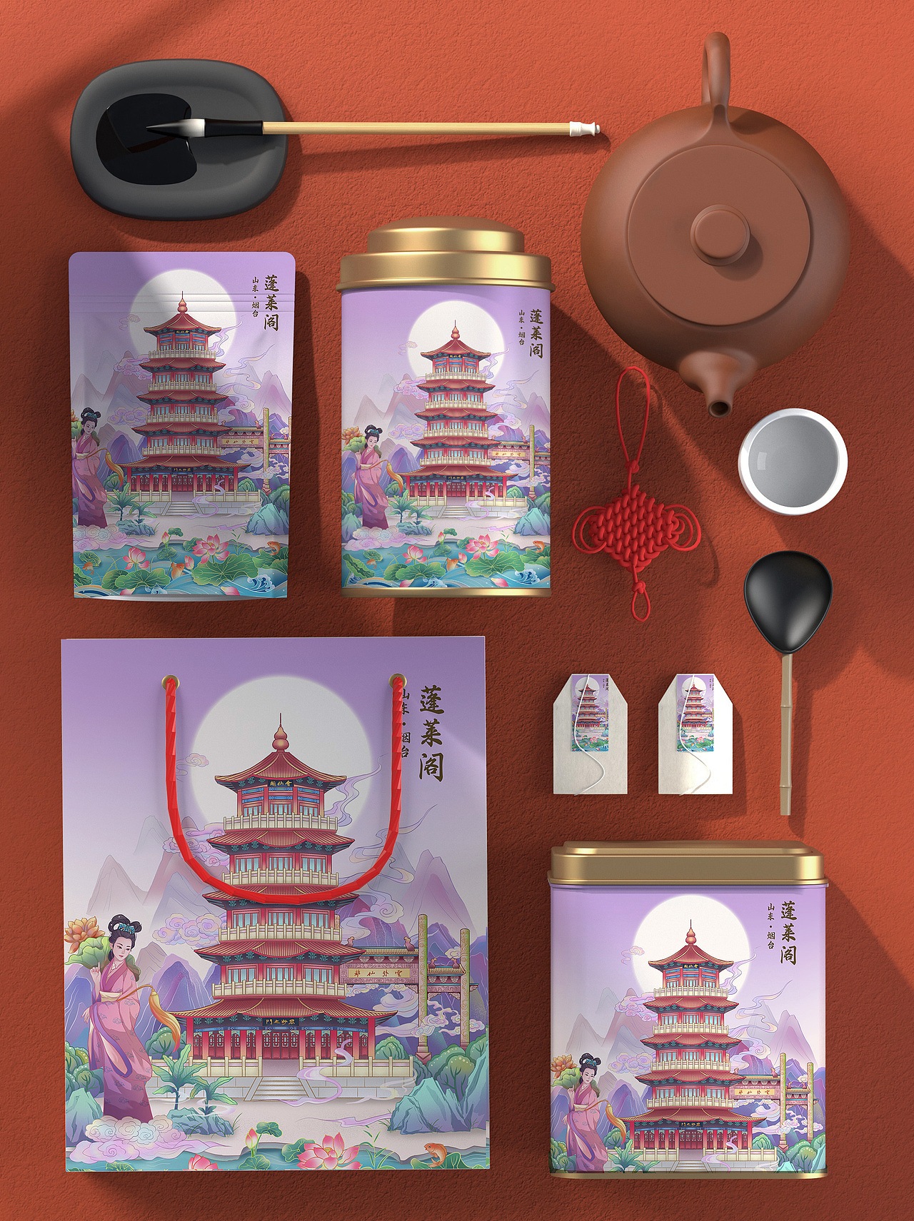 四大名楼场景人物插画合集 | 古建筑插画