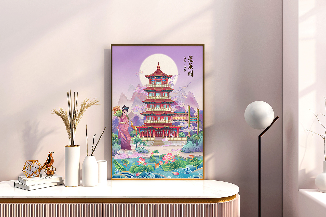 四大名楼场景人物插画合集 | 古建筑插画