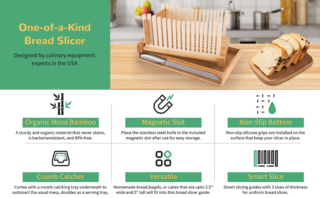 竹面包机亚马逊家居类产品视觉设计/主副图/A+