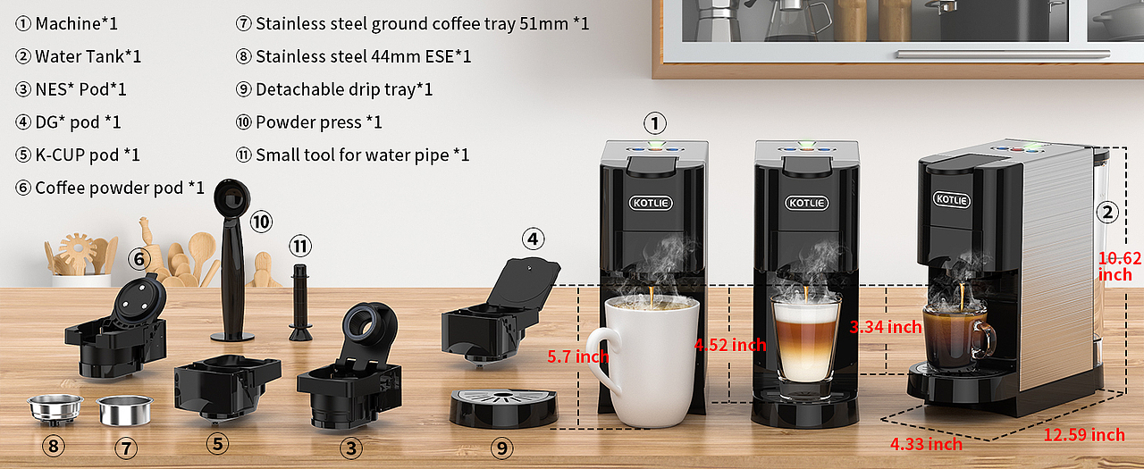 513HF胶囊咖啡机 亚马逊主图 高级A+