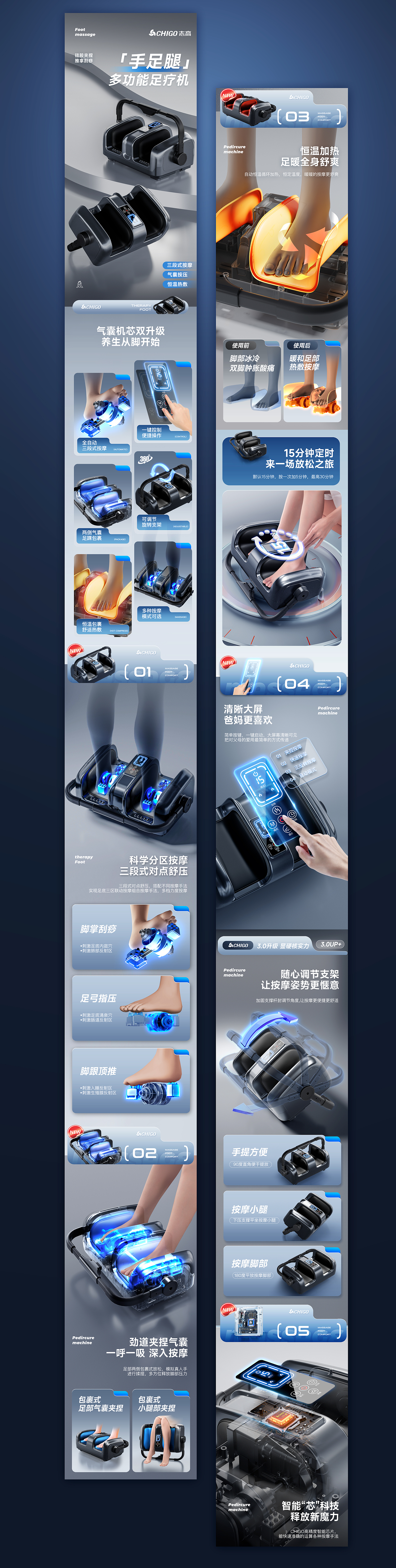 足疗机产品页视觉设计作品分享（图ZMzc0Nzg1MzYw） - 电商 - 站酷设计师摸鱼传媒原创素材 - 站酷ZCOOL