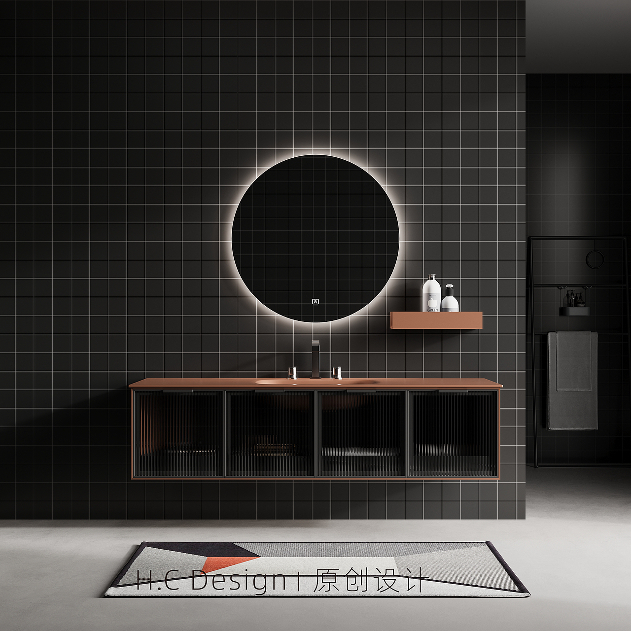 极简现代风洗脸盆实木可耐力一体橡木柜（图ZMzc0NzkwNzI0） - 生活用品 - 站酷设计师汇诚空间设计小秦原创素材 - 站酷ZCOOL