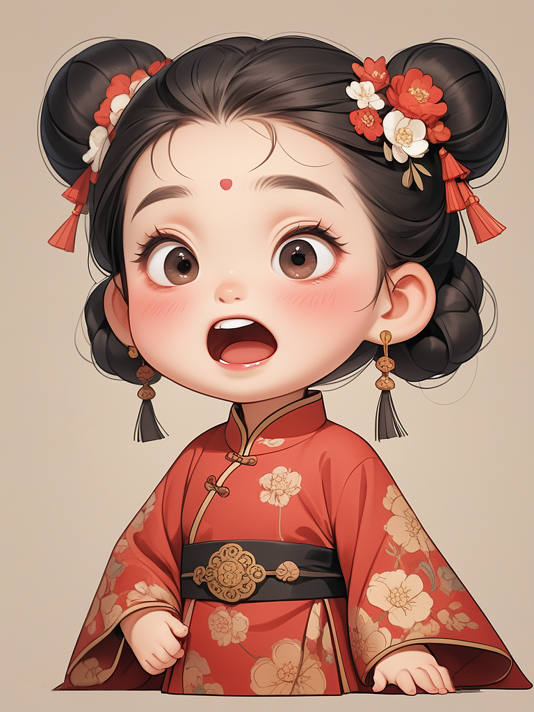 唐裝小公主（圖ZMzc0ODAxMDM2） - AI作品 - 站酷設(shè)計師獨立視覺原創(chuàng)素材 - 站酷ZCOOL