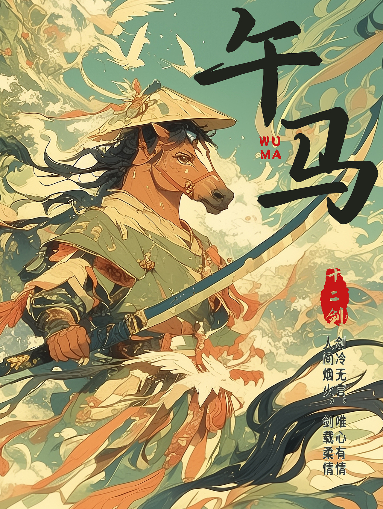 午马剑客
代号:剑驰疾风驹(剑风马) 寓意:剑速如疾风,马蹄声声催战鼓。