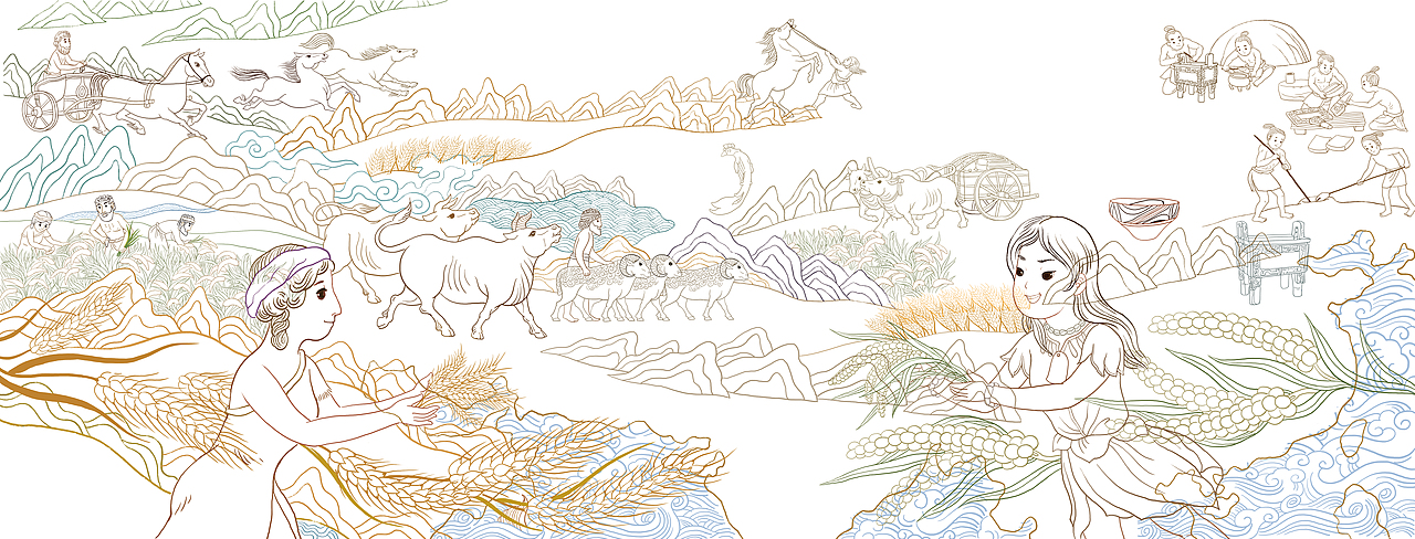 丝绸之路历史百科绘本之丝绸之路之前的路（图ZMzc0ODEwMDIw） - 商业插画 - 站酷设计师云飞兮原创素材 - 站酷ZCOOL