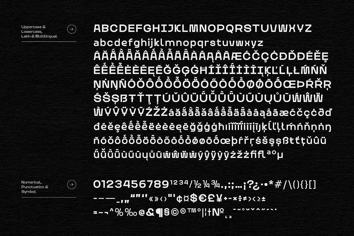 潮流时尚文创海报包装游戏封面标题无衬线几何英文字体