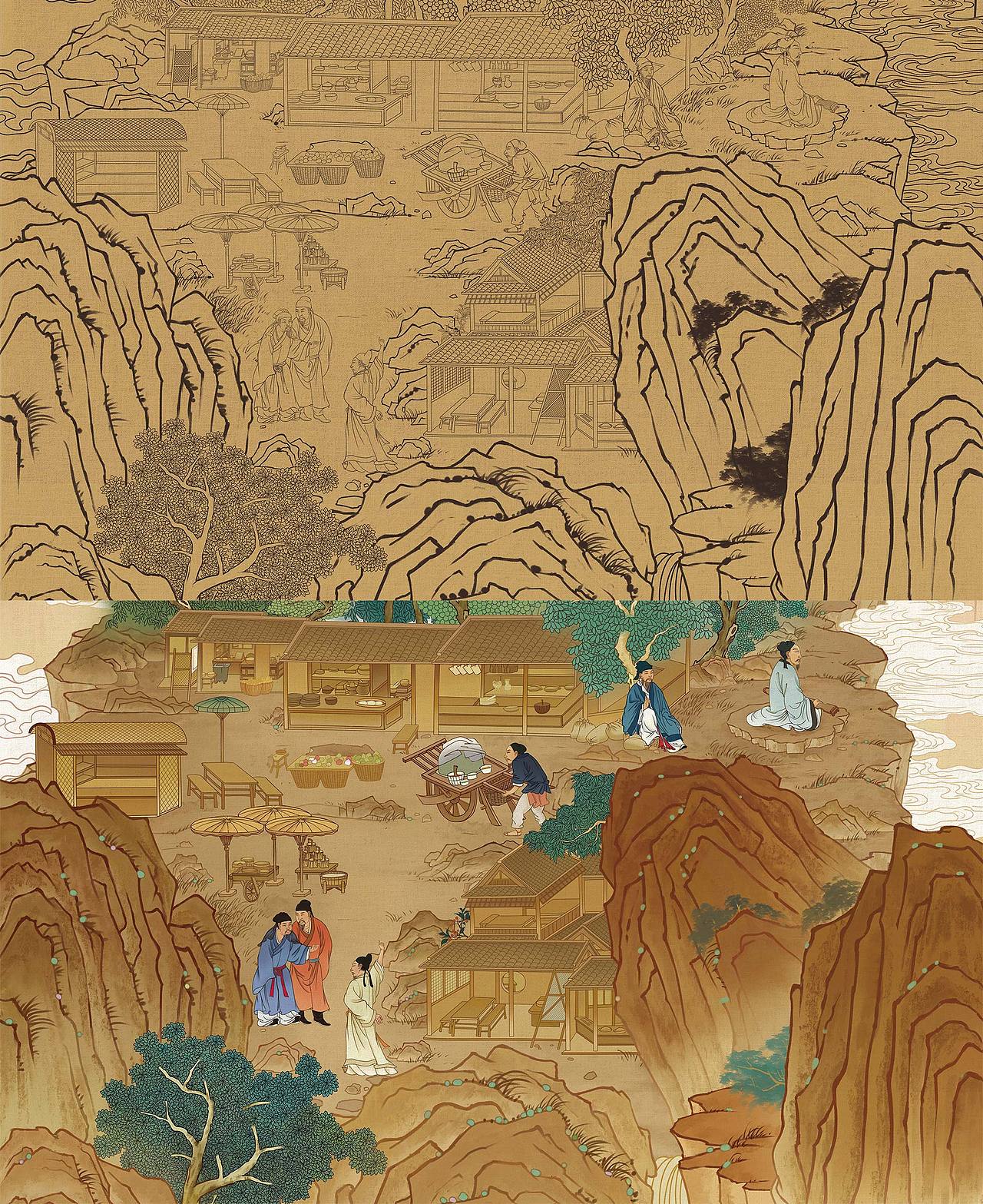 兰亭雅集｜探访古人藏在酒里的中国文化｜古风插画（图ZMzc0ODg1Mzk2） - 商业插画 - 站酷设计师鹤栖云原创素材 - 站酷ZCOOL