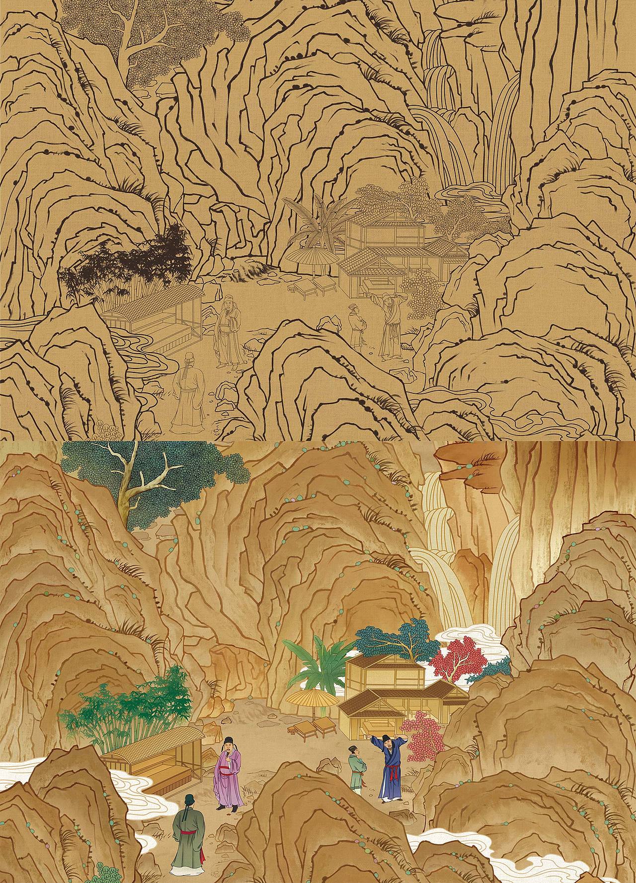 兰亭雅集｜探访古人藏在酒里的中国文化｜古风插画（图ZMzc0ODg1NDAw） - 商业插画 - 站酷设计师鹤栖云原创素材 - 站酷ZCOOL