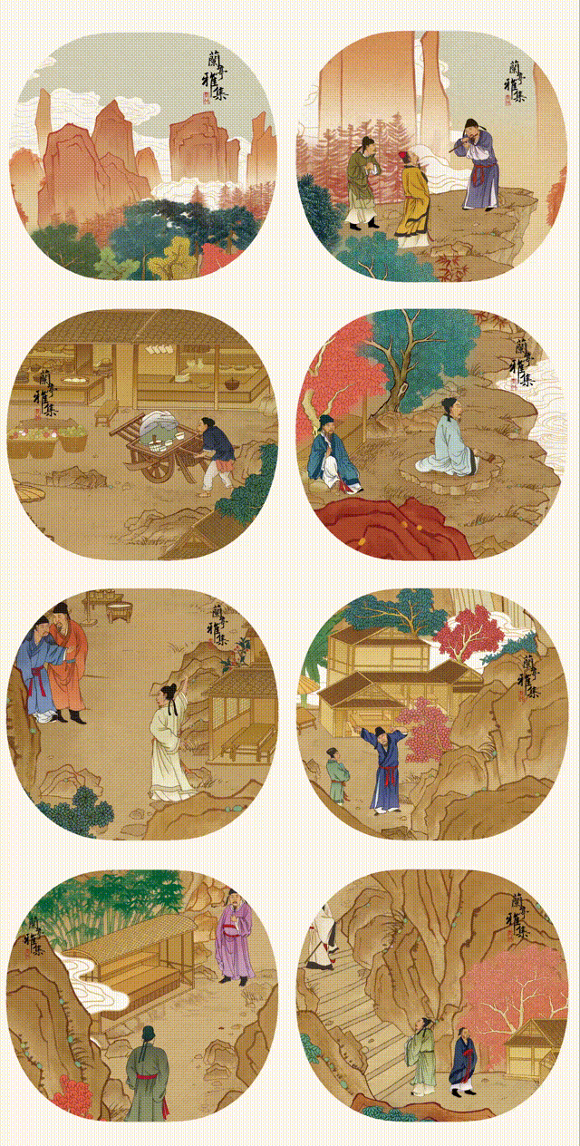 兰亭雅集｜探访古人藏在酒里的中国文化｜古风插画（图ZMzc0ODg1NDcy） - 商业插画 - 站酷设计师鹤栖云原创素材 - 站酷ZCOOL