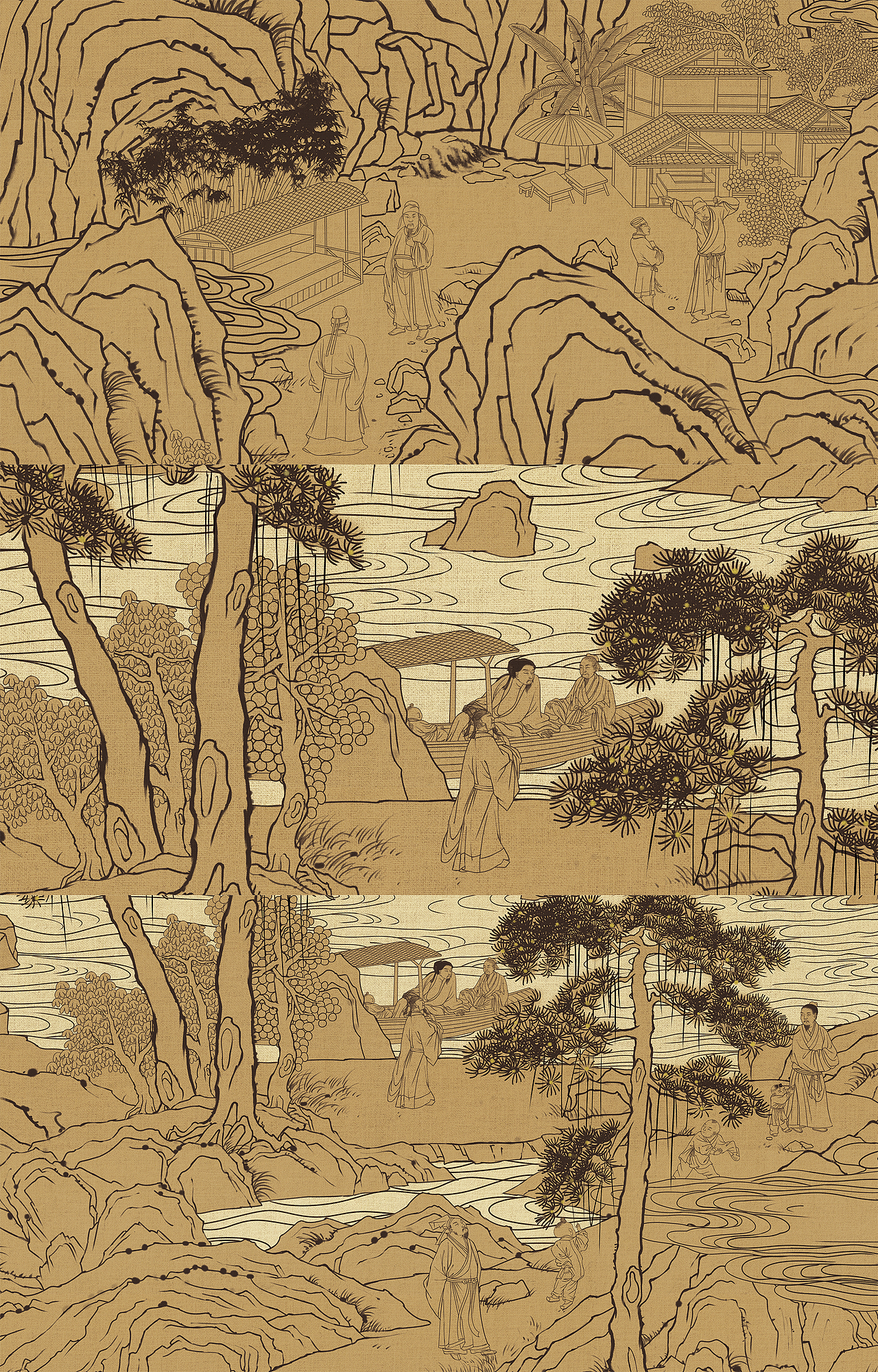 兰亭雅集｜探访古人藏在酒里的中国文化｜古风插画（图ZMzc0ODg1NDY0） - 商业插画 - 站酷设计师鹤栖云原创素材 - 站酷ZCOOL