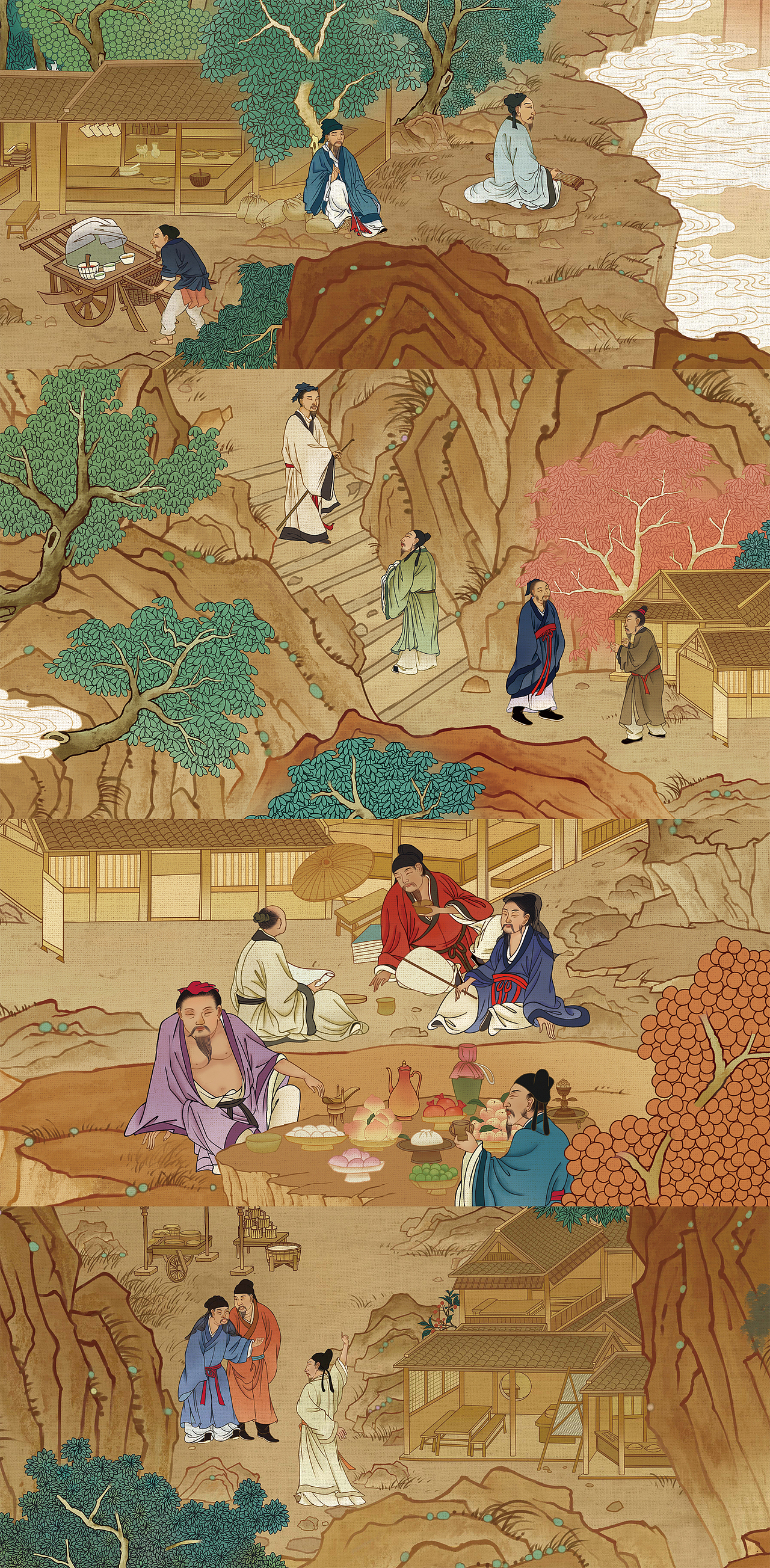 兰亭雅集｜探访古人藏在酒里的中国文化｜古风插画（图ZMzc0ODg1NDQ4） - 商业插画 - 站酷设计师鹤栖云原创素材 - 站酷ZCOOL