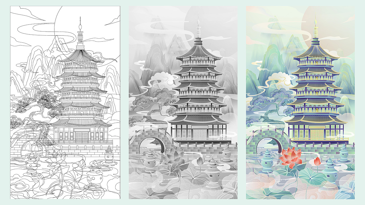 国潮城市系列插画