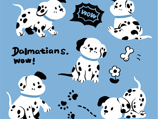 【原创插画】- 一组萌系贴纸风格小动物插画