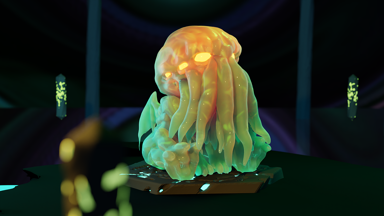 大脑袋克苏鲁BLENDER习作（图ZMzc0OTA0MTUy） - 人物/生物 - 站酷设计师大未DAWAY原创素材 - 站酷ZCOOL