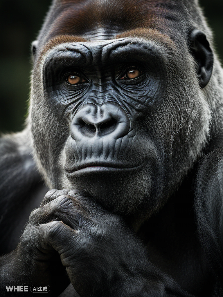 人生一刻：忧郁的猩猩思想家（图ZMzc0OTE0MTk2） - AI作品 - 站酷设计师苏家煜原创素材 - 站酷ZCOOL