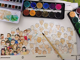 水彩/彩鉛 好多好多人