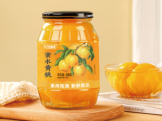水果罐头透明标签包装设计