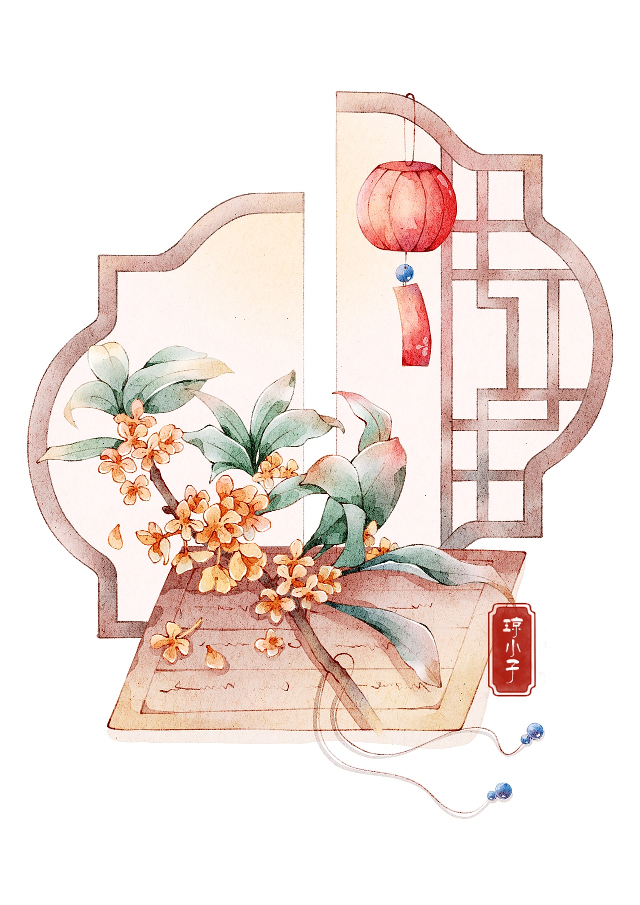 古风花卉合集（图ZMzc0OTQ5Mzc2） - 商业插画 - 站酷设计师画画的琼光原创素材 - 站酷ZCOOL
