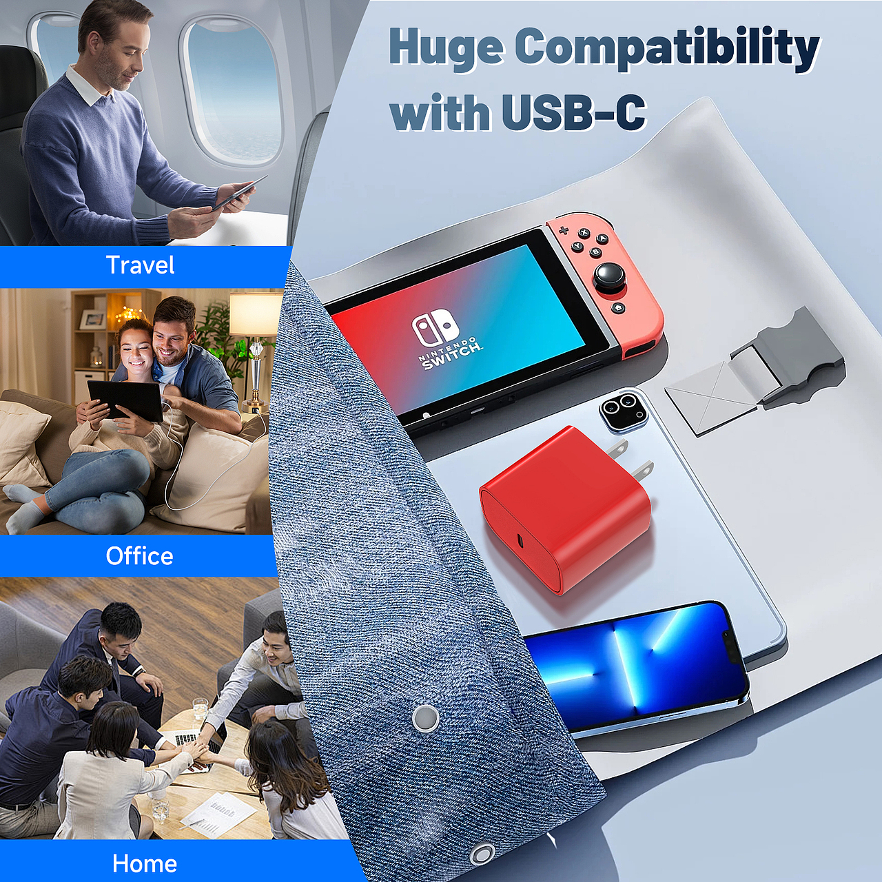 keyshot-3c产品渲染-红色充电头